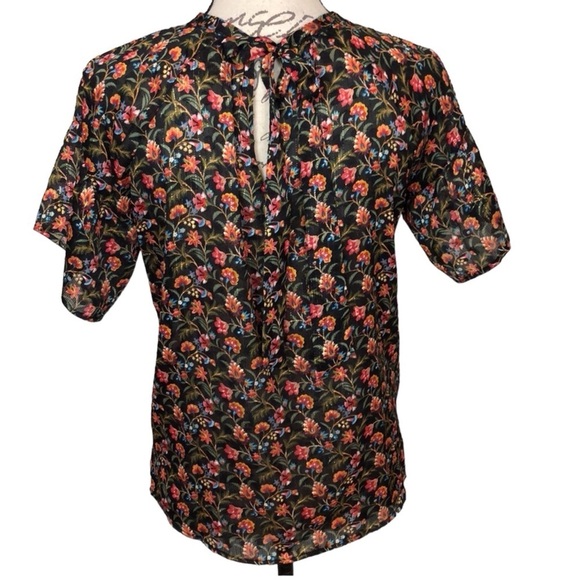 Loft Petite Floral Tie Back Blouse NEW - Picture 7 of 10